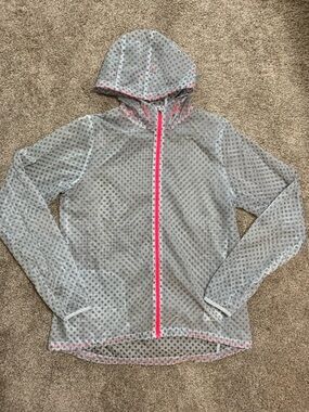 Nike Running Women’s Translucent Polka Dots Cyclone Vapor Rain Jacket Large